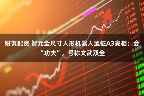 财聚配资 智元全尺寸人形机器人远征A3亮相：会“功夫”，号称文武双全